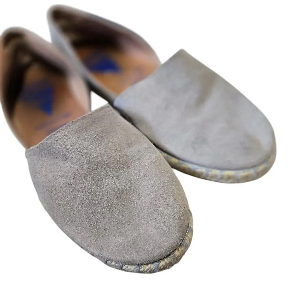 Verbenas‎ Gray Suede Espadrille Loafers Sz 39 Slip-On Casual Flats